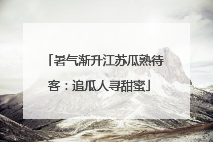 暑气渐升江苏瓜熟待客：追瓜人寻甜蜜