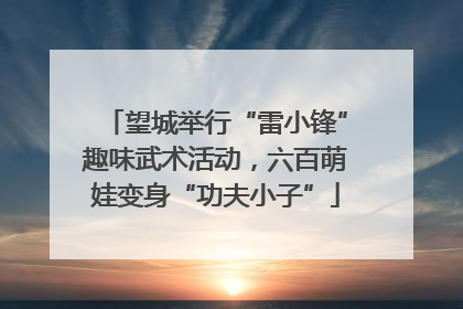 望城举行“雷小锋”趣味武术活动，六百萌娃变身“功夫小子”