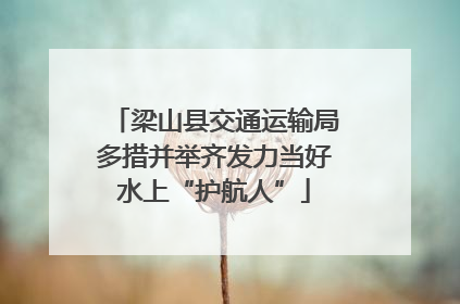 梁山县交通运输局多措并举齐发力当好水上“护航人”