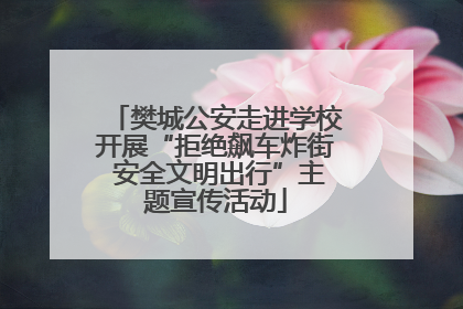 樊城公安走进学校开展“拒绝飙车炸街 安全文明出行”主题宣传活动