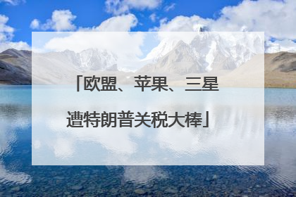 欧盟、苹果、三星遭特朗普关税大棒