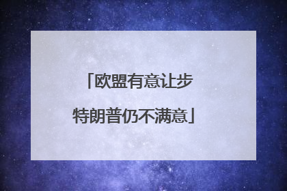 欧盟有意让步 特朗普仍不满意