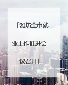 潍坊全市就业工作推进会议召开