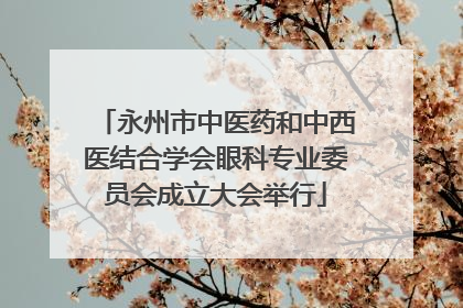 永州市中医药和中西医结合学会眼科专业委员会成立大会举行