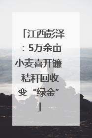 江西彭泽：5万余亩小麦喜开镰 秸秆回收变“绿金”