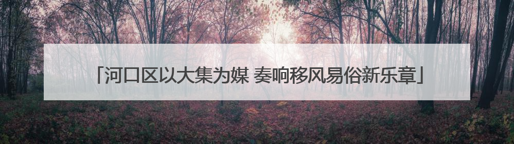 河口区以大集为媒 奏响移风易俗新乐章