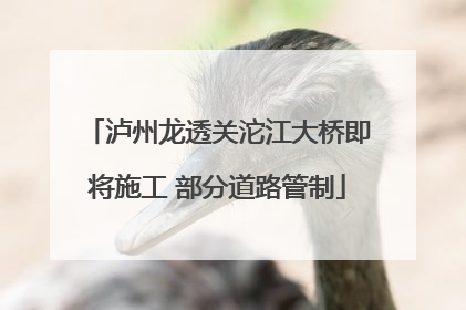 泸州龙透关沱江大桥即将施工 部分道路管制