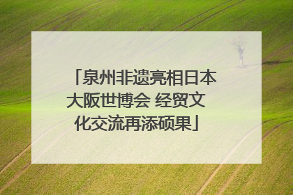 泉州非遗亮相日本大阪世博会 经贸文化交流再添硕果