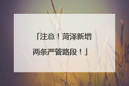 注意！菏泽新增两条严管路段！