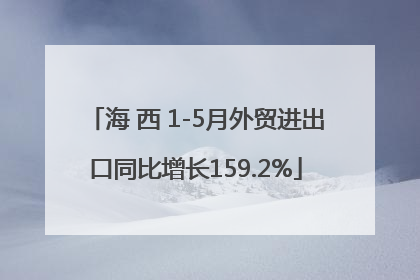 海 西 1-5月外贸进出口同比增长159.2%