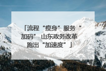 流程“瘦身”服务“加码” 山东政务改革跑出“加速度”