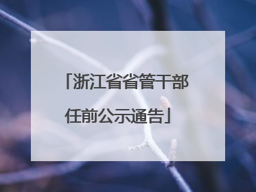 浙江省省管干部任前公示通告