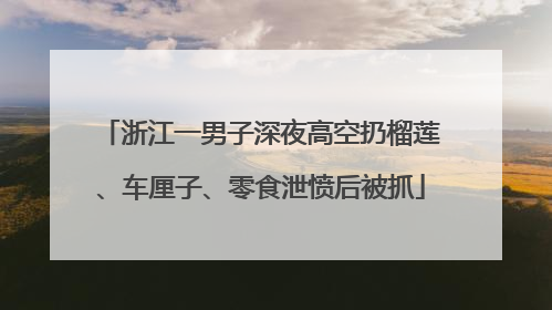 浙江一男子深夜高空扔榴莲、车厘子、零食泄愤后被抓