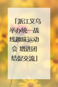 浙江义乌举办统一战线趣味运动会 增进团结促交流