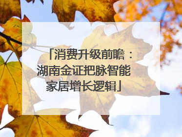 消费升级前瞻：湖南金证把脉智能家居增长逻辑