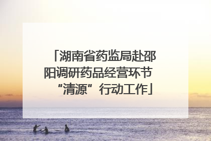 湖南省药监局赴邵阳调研药品经营环节“清源”行动工作