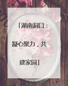湖南洞口：凝心聚力，共建家园