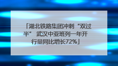 湖北铁路集团冲刺“双过半” 武汉中亚班列一年开行量同比增长72%