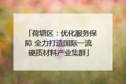 荷塘区：优化服务保障 全力打造国际一流硬质材料产业集群