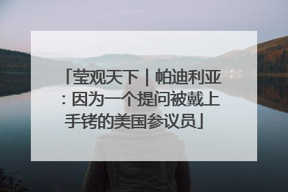 莹观天下｜帕迪利亚：因为一个提问被戴上手铐的美国参议员