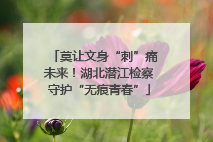 莫让文身“刺”痛未来！湖北潜江检察守护“无痕青春”