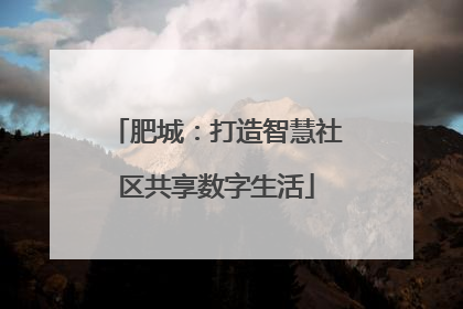 肥城：打造智慧社区共享数字生活