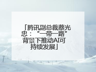 腾讯副总裁蔡光忠：“一带一路”背景下推动AI可持续发展