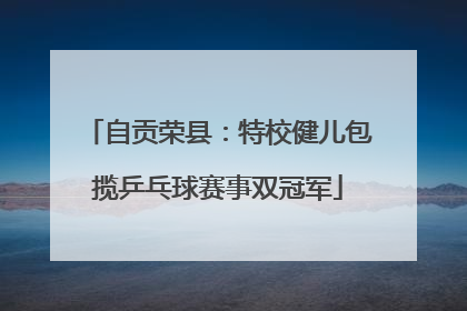 自贡荣县：特校健儿包揽乒乓球赛事双冠军