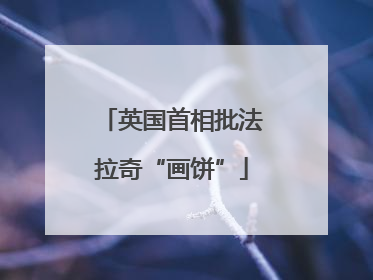 英国首相批法拉奇“画饼”