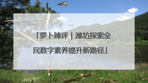 萝卜辣评｜潍坊探索全民数字素养提升新路径