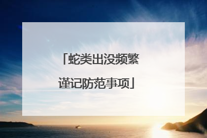 蛇类出没频繁 谨记防范事项