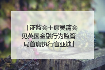 证监会主席吴清会见英国金融行为监管局首席执行官亚迪
