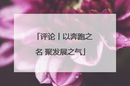 评论丨以奔跑之名 聚发展之气