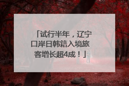试行半年，辽宁口岸日韩籍入境旅客增长超4成！