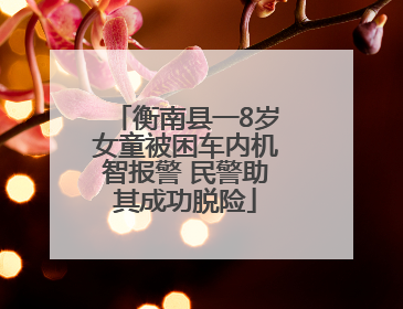 衡南县一8岁女童被困车内机智报警 民警助其成功脱险