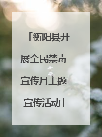 衡阳县开展全民禁毒宣传月主题宣传活动