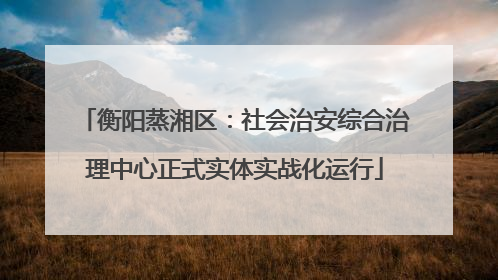 衡阳蒸湘区：社会治安综合治理中心正式实体实战化运行