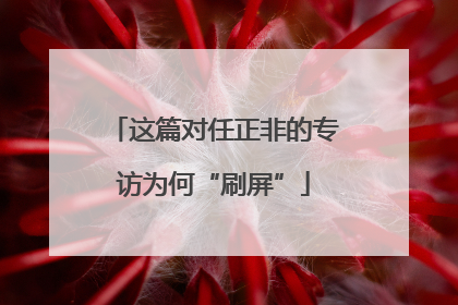 这篇对任正非的专访为何“刷屏”
