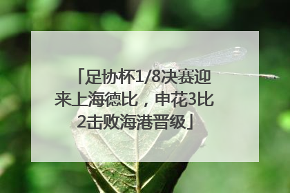 足协杯1/8决赛迎来上海德比，申花3比2击败海港晋级