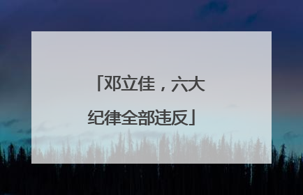 邓立佳，六大纪律全部违反