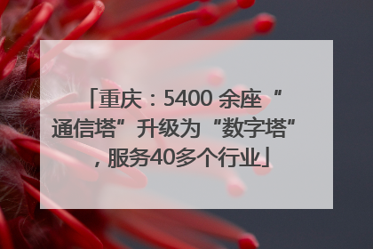 重庆：5400 余座“通信塔”升级为“数字塔”，服务40多个行业