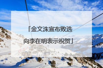 金文洙宣布败选 向李在明表示祝贺