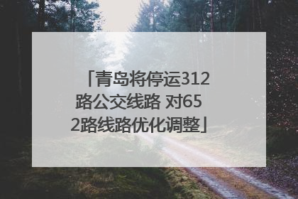 青岛将停运312路公交线路 对652路线路优化调整