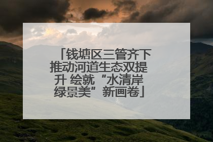 钱塘区三管齐下推动河道生态双提升 绘就“水清岸绿景美”新画卷