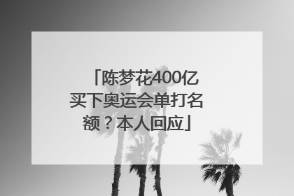 陈梦花400亿买下奥运会单打名额？本人回应