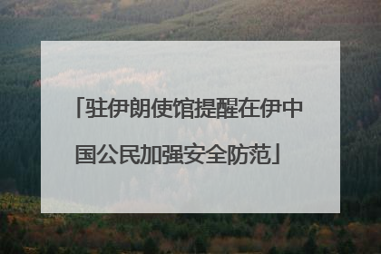 驻伊朗使馆提醒在伊中国公民加强安全防范