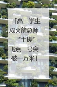 高二学生成火箭总师 “手搓”飞燕一号突破一万米