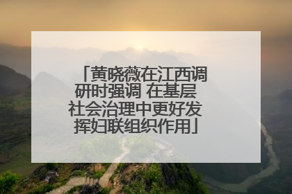 黄晓薇在江西调研时强调 在基层社会治理中更好发挥妇联组织作用