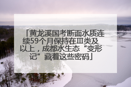 黄龙溪国考断面水质连续59个月保持在Ⅲ类及以上，成都水生态“变形记”藏着这些密码