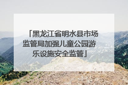黑龙江省明水县市场监管局加强儿童公园游乐设施安全监管